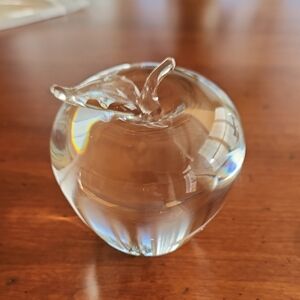 Lenox Clear Glass Apple Paperweight